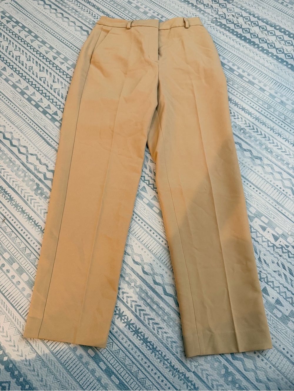 Womens Classic Straight-Leg Dress Pants - Tan